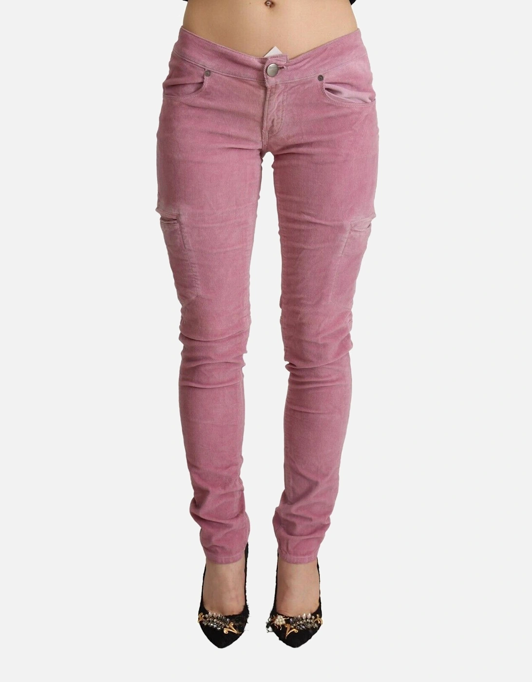 Corduroy Skinny Jeans Pink Women Jeans, 4 of 3