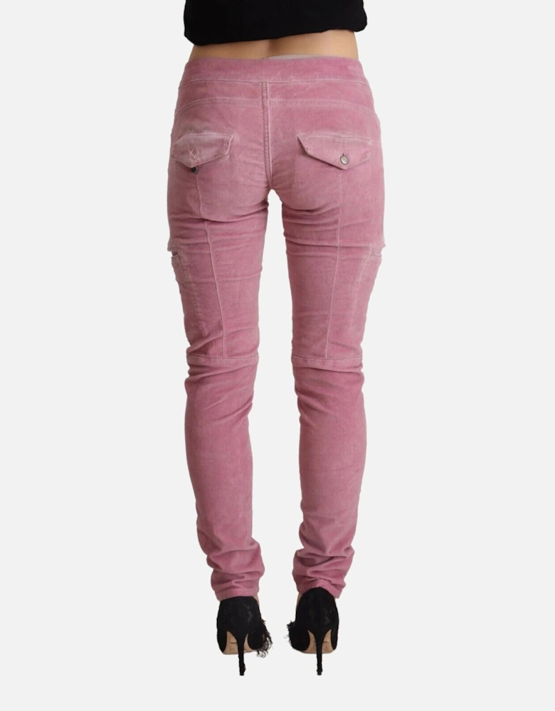 Corduroy Skinny Jeans Pink Women Jeans