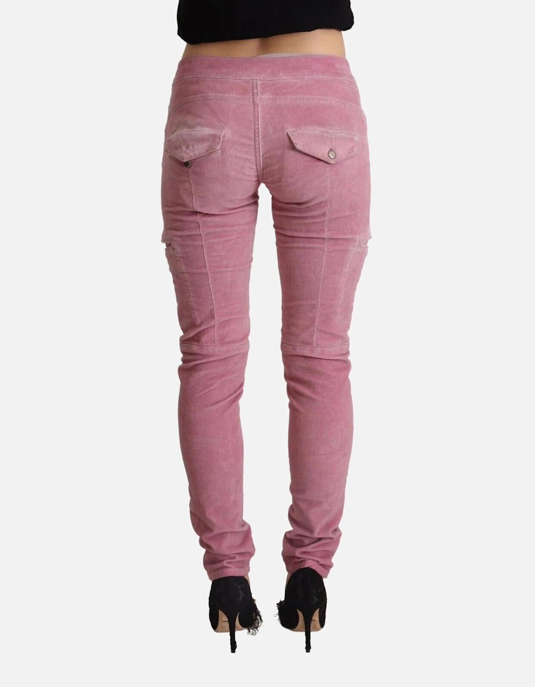 Corduroy Skinny Jeans Pink Women Jeans