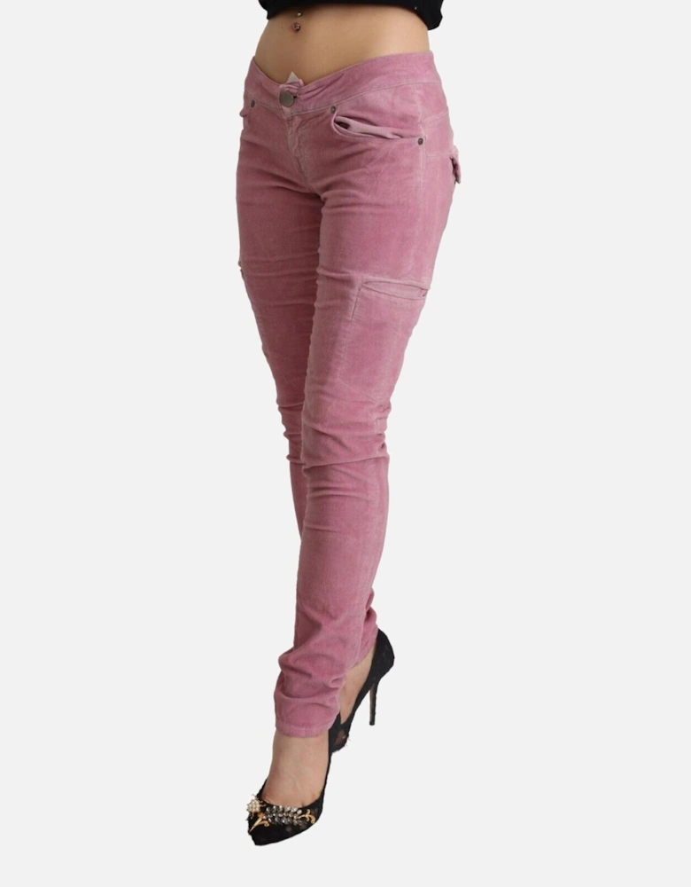 Corduroy Skinny Jeans Pink Women Jeans