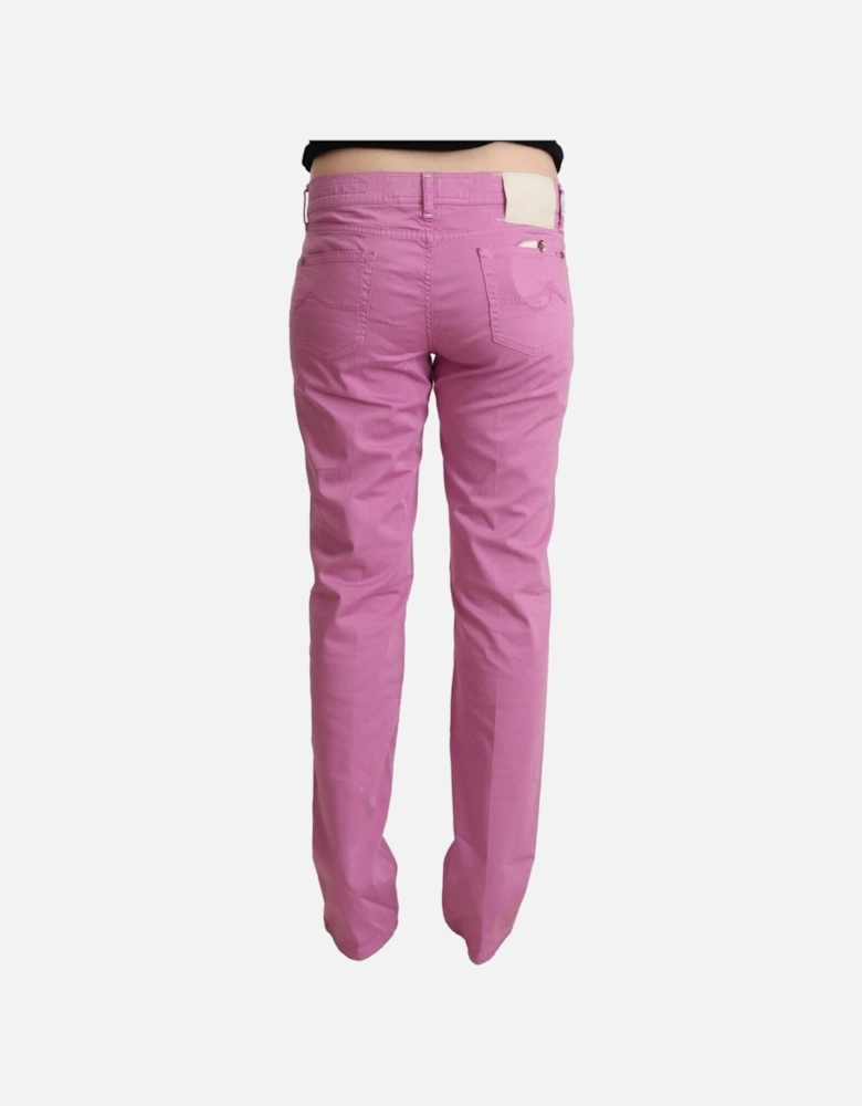 PAN72234 Pink Straight Leg Pants Women Jeans
