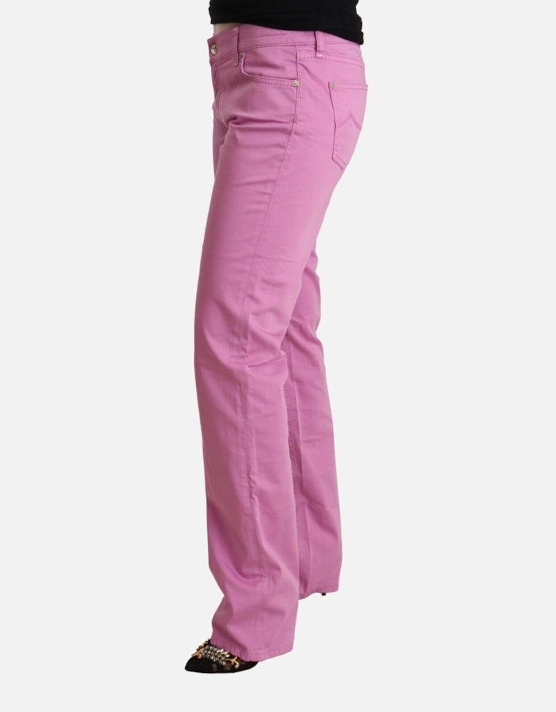 PAN72234 Pink Straight Leg Pants Women Jeans