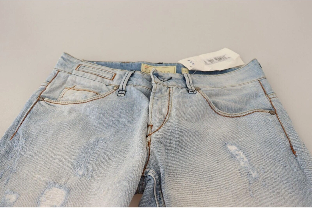 Distressed Jeans Straight Leg Women - Light-Blue Jeans