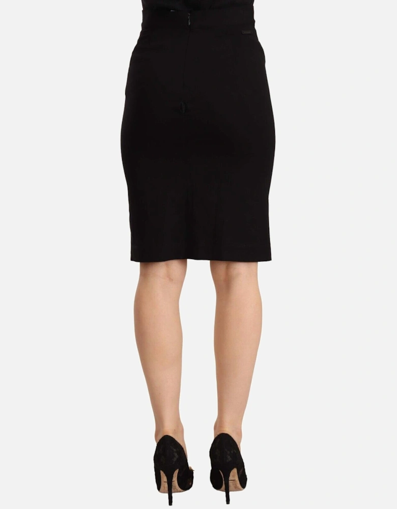 Pencil Skirt Side Button Detail Women - Black