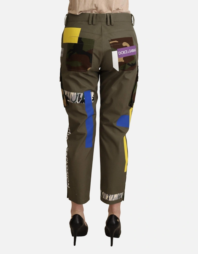 Multicolor Camo Patchwork Trousers PAN72085 Women - Green Jeans