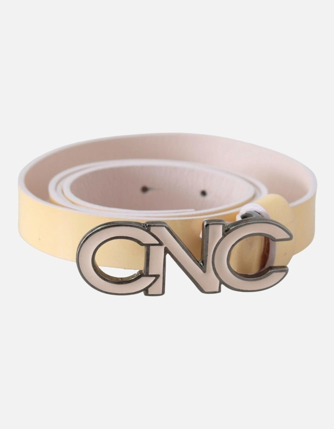 Costume National Women's Cream Cnc Logo Leather Belt - Beige