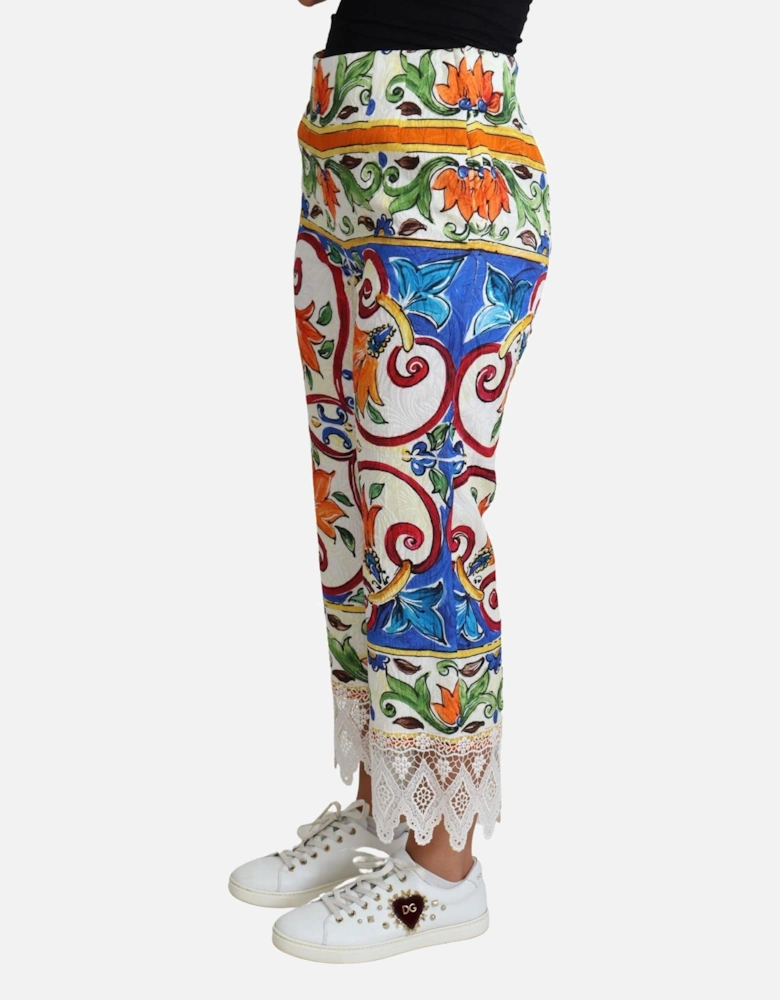 Dolce Gabbana Majolica Print Trousers Women - Multicolor Jeans