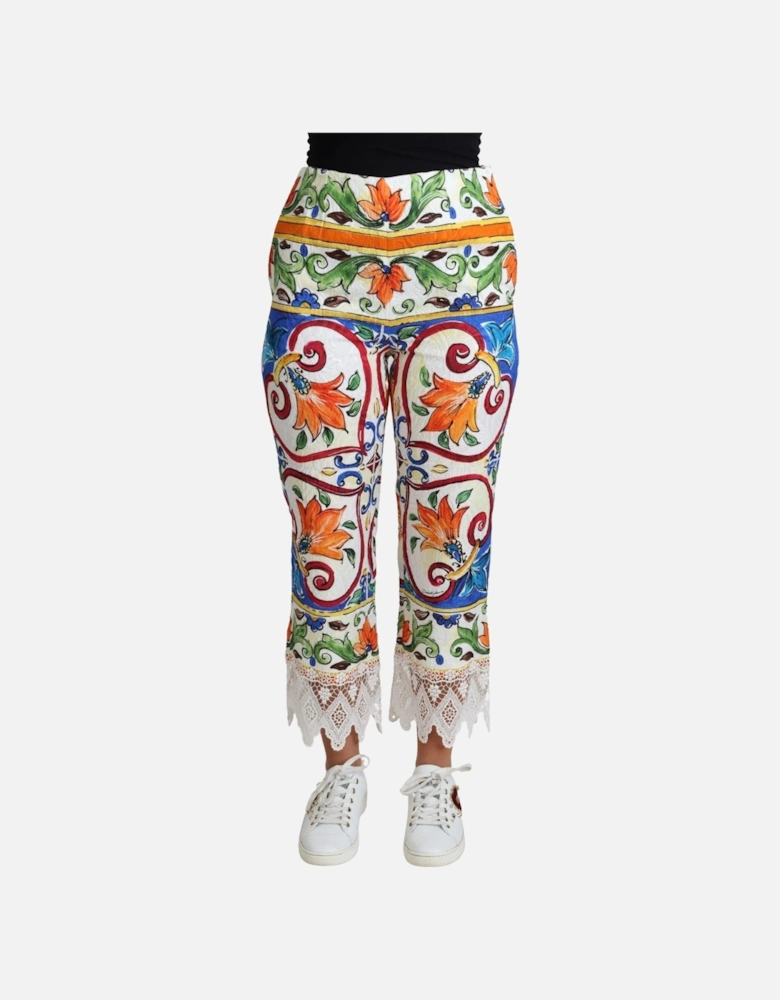 Dolce Gabbana Majolica Print Trousers Women - Multicolor Jeans