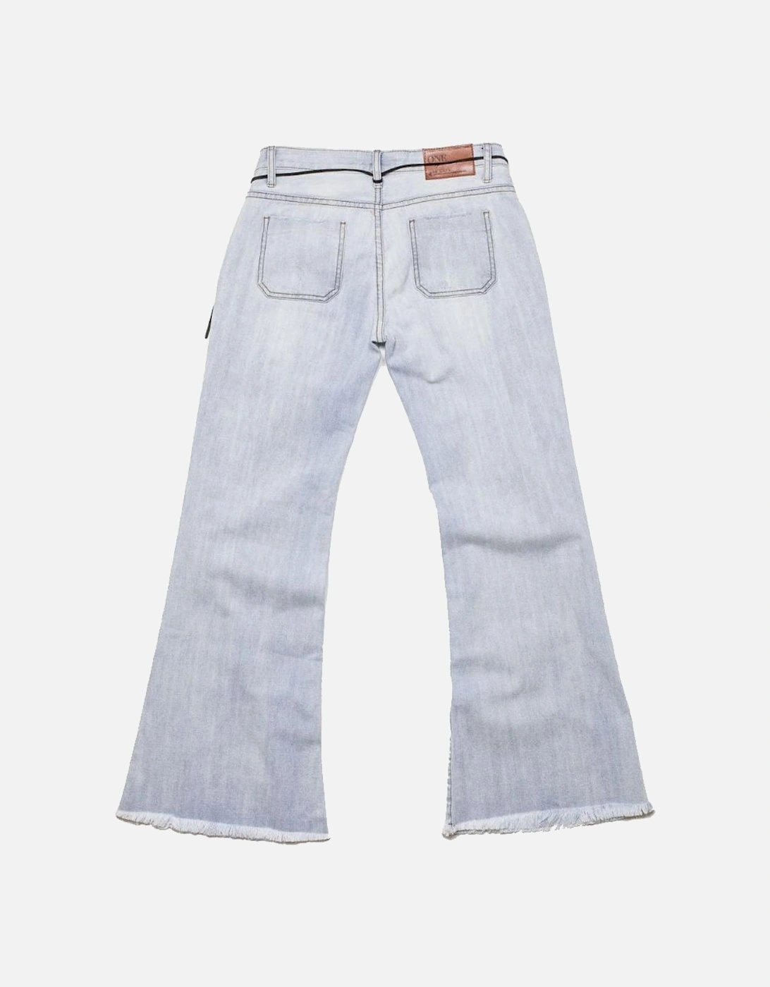 Organic Cotton Flared Jeans with Distressed Details Women - Light Blue