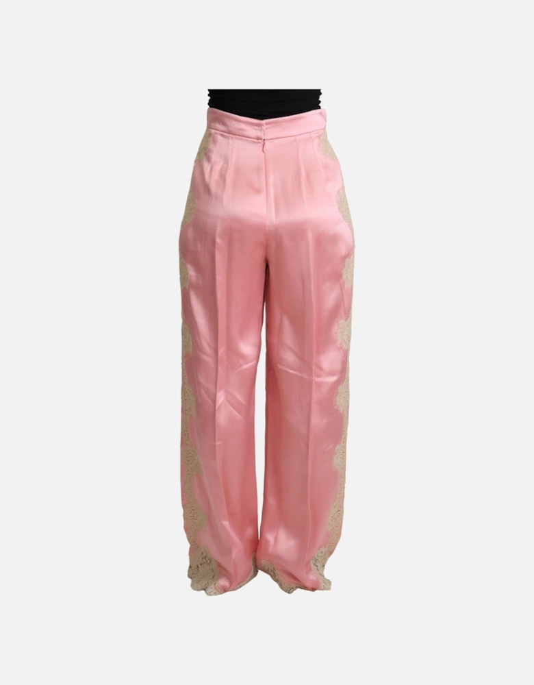Dolce Gabbana Wide Leg Silk Pants Women - Pink Jeans