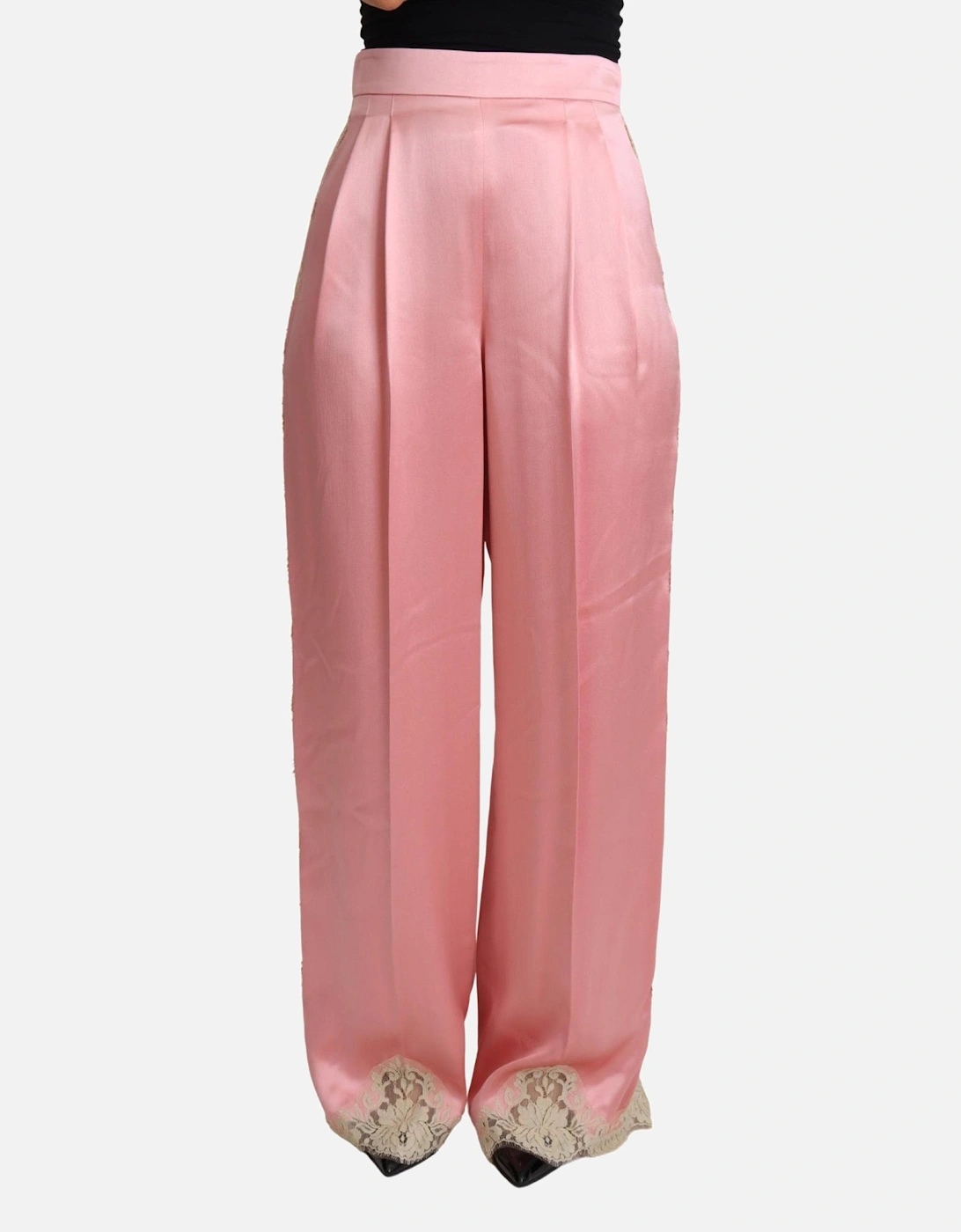 Dolce Gabbana Wide Leg Silk Pants Women - Pink Jeans, 4 of 3