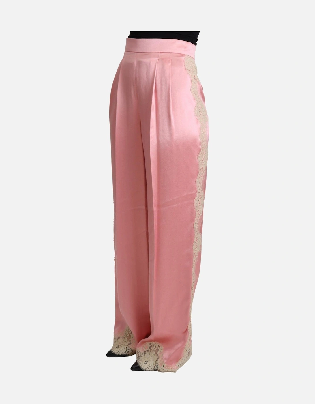 Dolce Gabbana Wide Leg Silk Pants Women - Pink Jeans