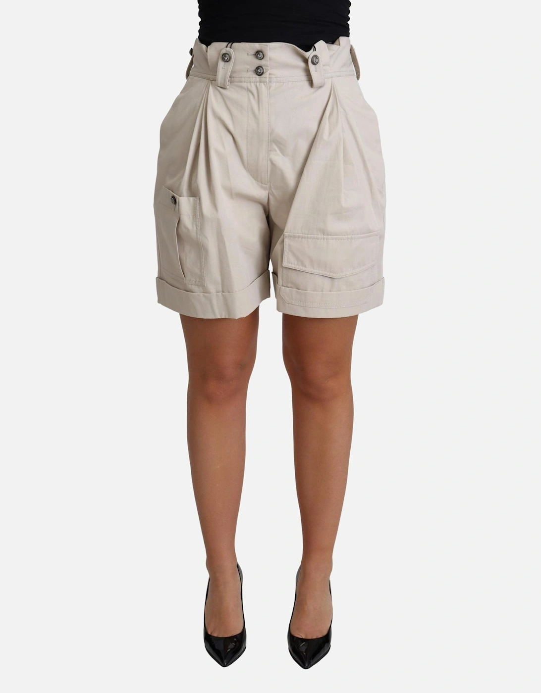 Dolce Gabbana Shorts HighWaisted Pleated Culottes Women - Beige, 4 of 3