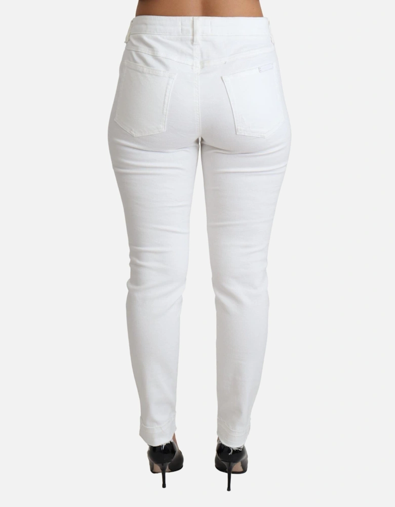 Ripped Skinny Jeans White Distressed Women Jeans