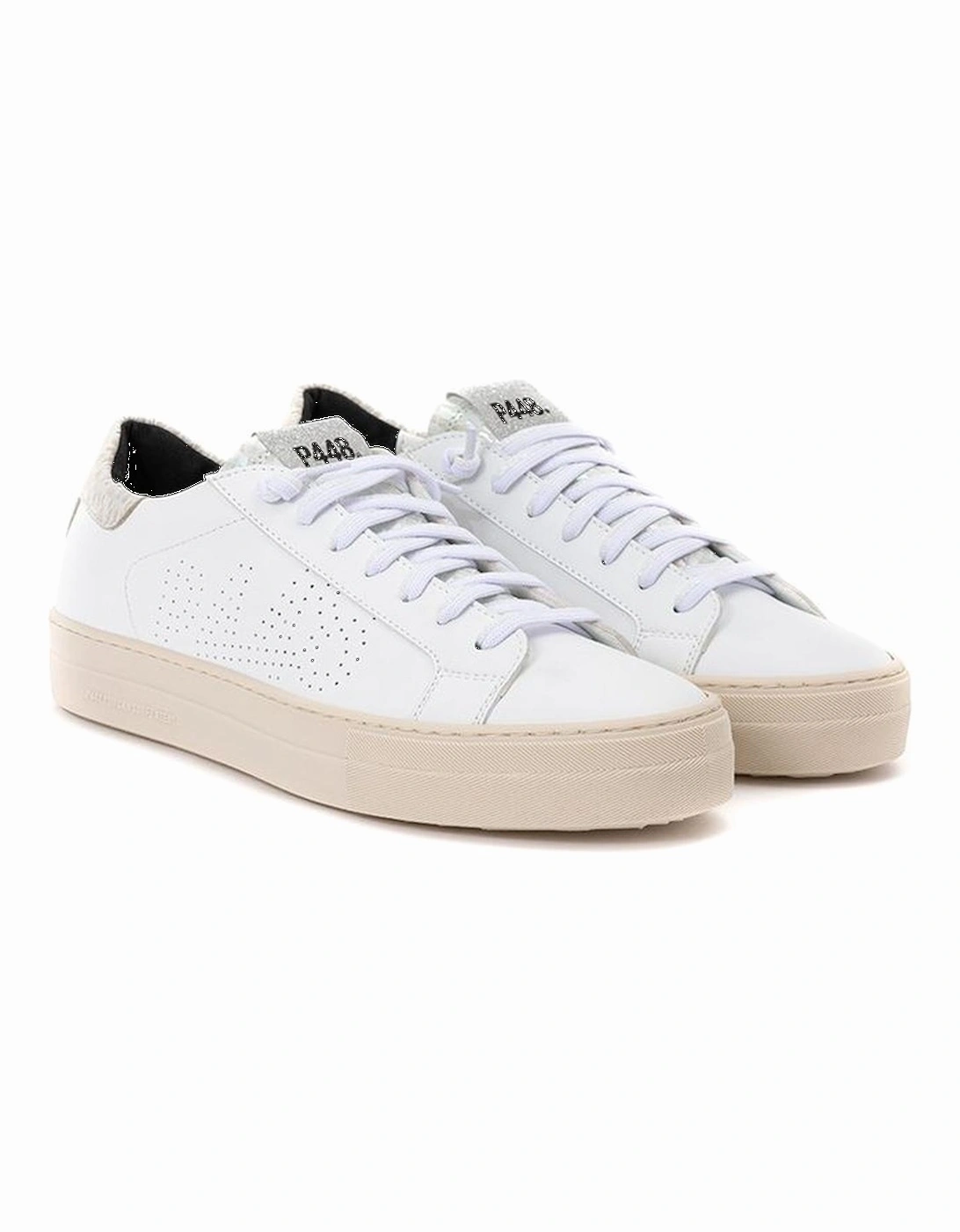 White Leather Sneakers by Women