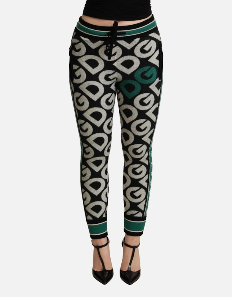 Dolce Gabbana Logo Print Trousers Wool Pants Women - Multicolor Jeans