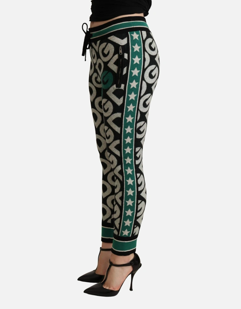 Dolce Gabbana Logo Print Trousers Wool Pants Women - Multicolor Jeans