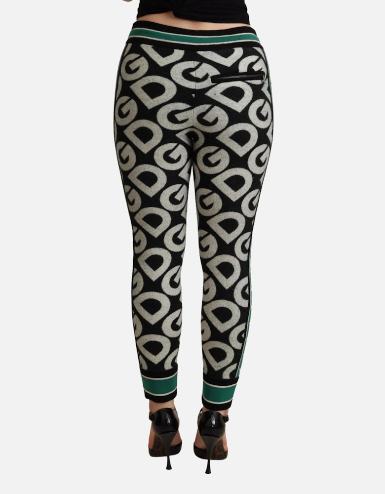 Dolce Gabbana Logo Print Trousers Wool Pants Women - Multicolor Jeans