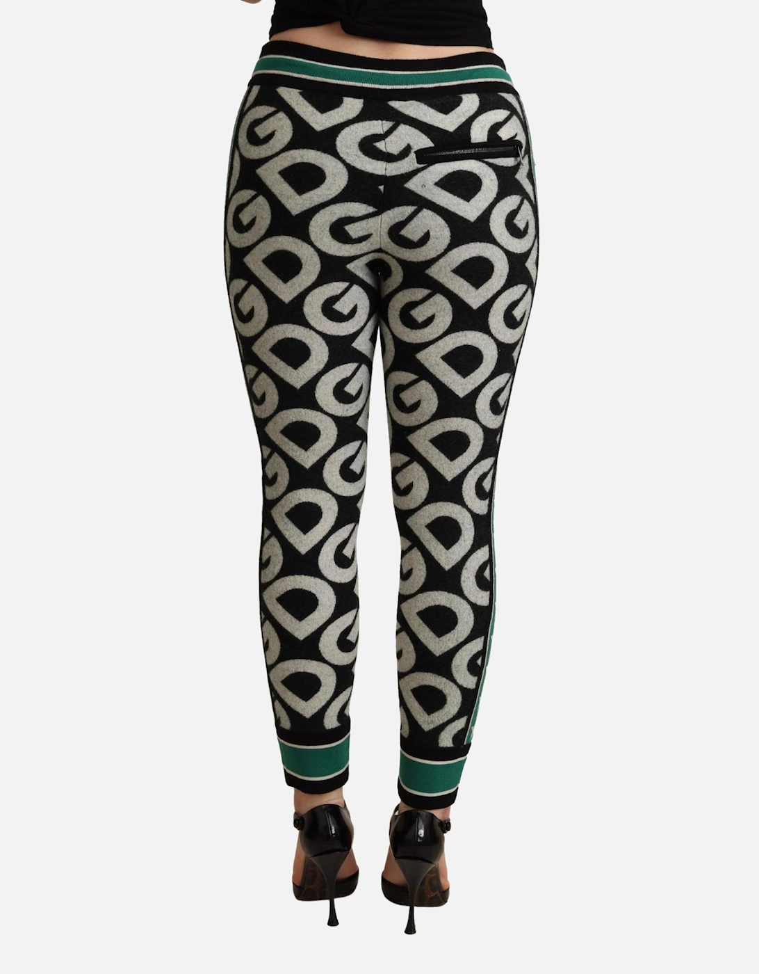Dolce Gabbana Logo Print Trousers Wool Pants Women - Multicolor Jeans