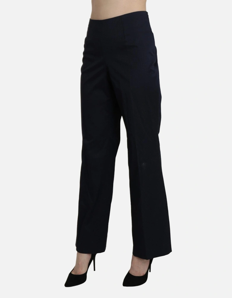 High Waist Straight Cotton Pants Women - Navy Blue Jeans