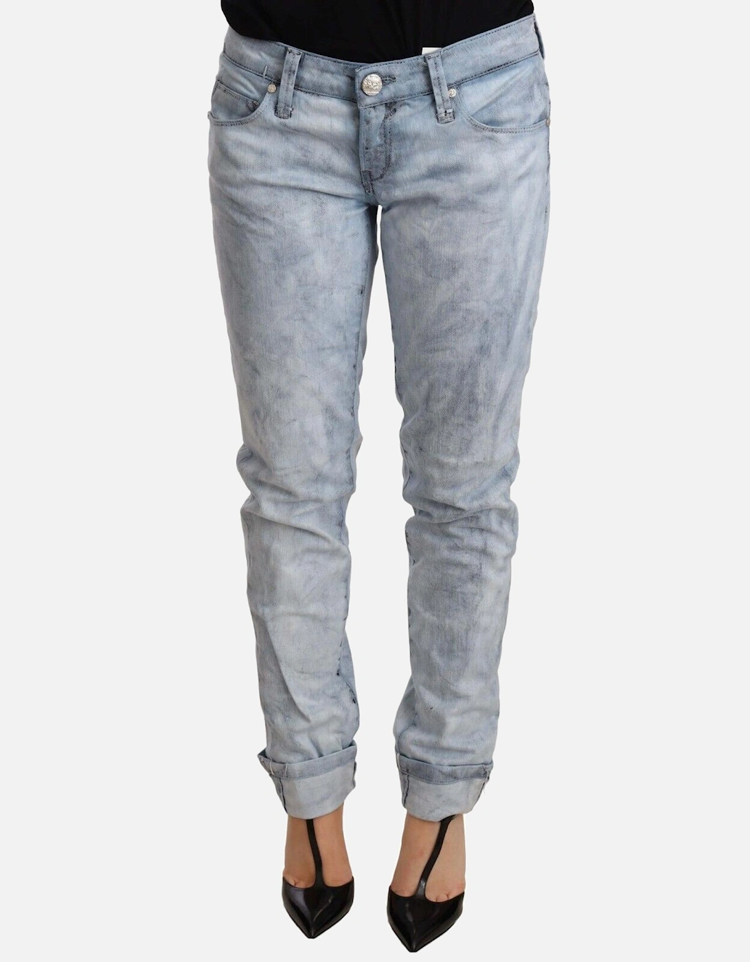 Skinny Acid Wash Jeans Women - Blue Jeans, 4 of 3