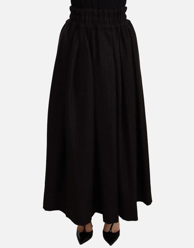 Dolce Gabbana Maxi Skirt ALine Elastic Waist Women - Black
