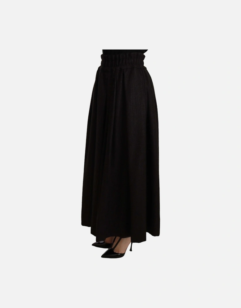 Dolce Gabbana Maxi Skirt ALine Elastic Waist Women - Black