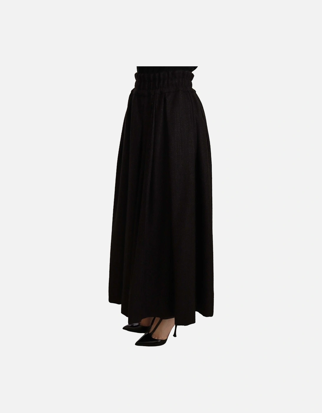 Dolce Gabbana Maxi Skirt ALine Elastic Waist Women - Black