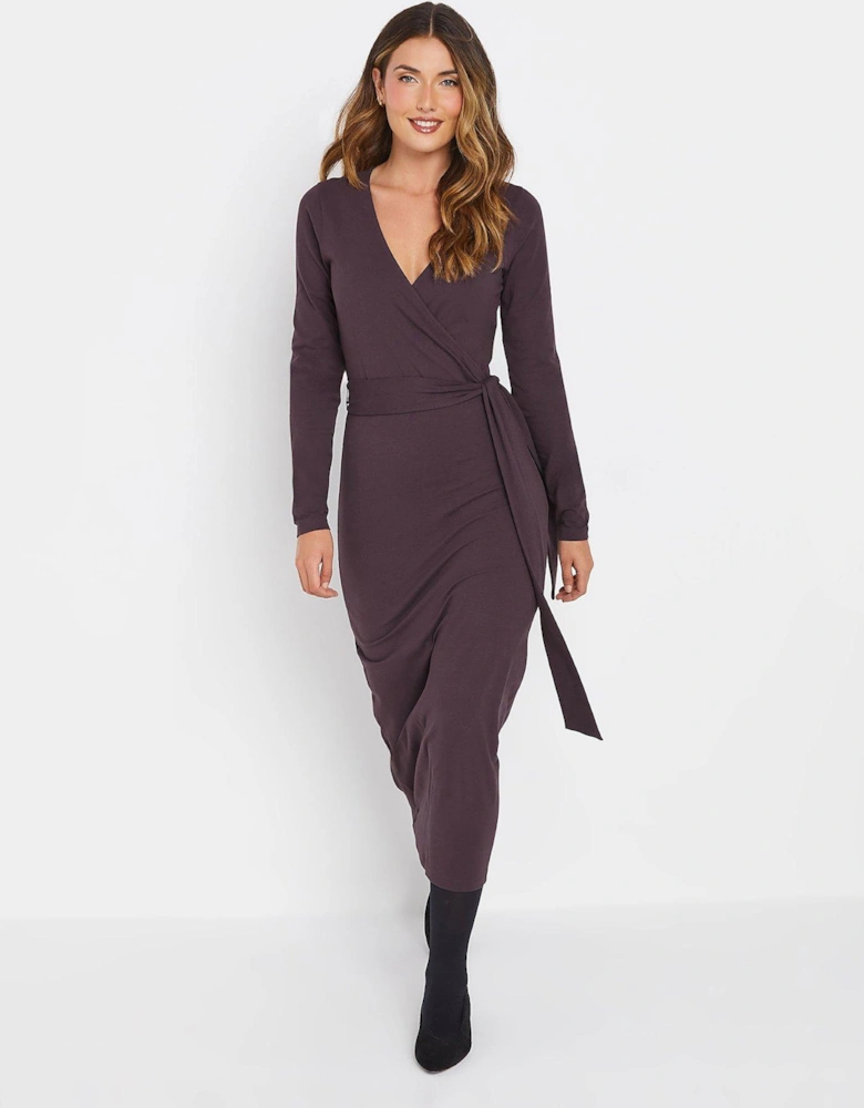 Wrap Midi Dress - Purple