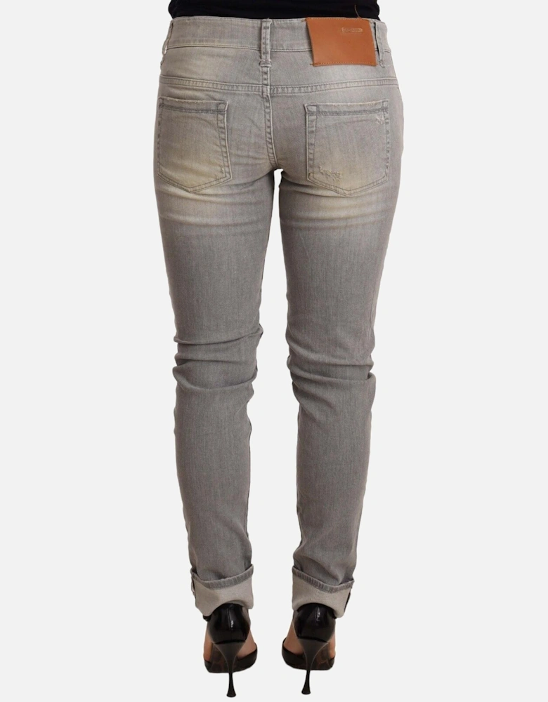 PAN71200 Grey Patchwork Jeans Women - Gray Jeans