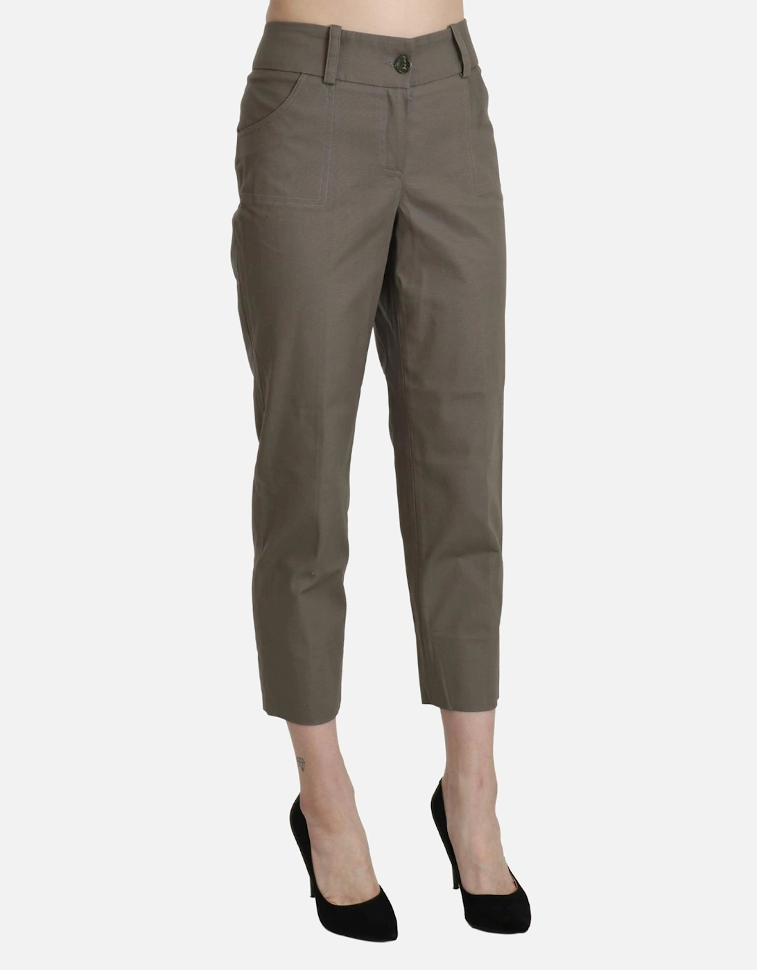Cropped Pants Model PAN71344 Women - Gray Jeans