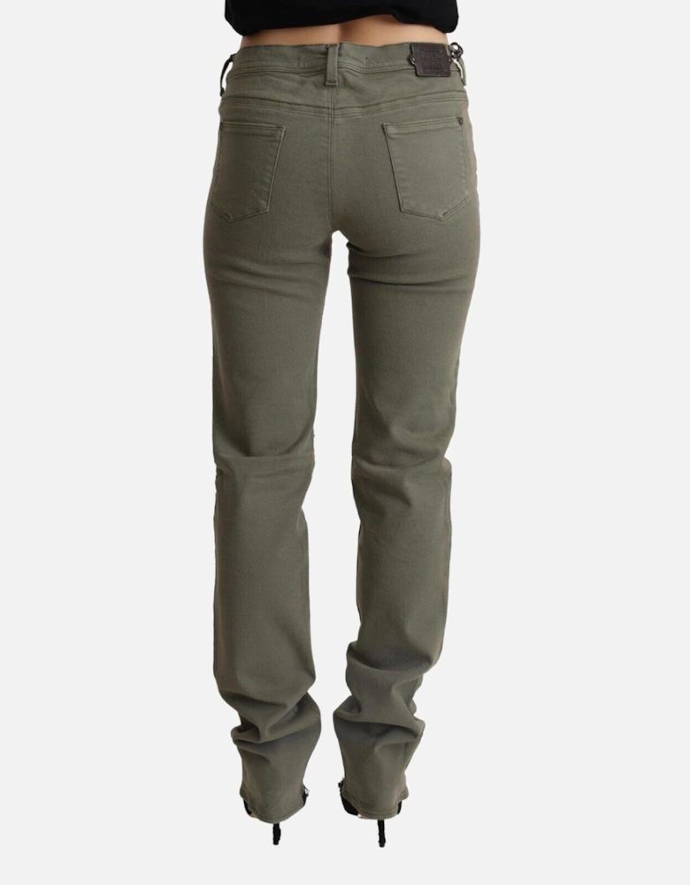 Low Waist Skinny Jeans with Zip Closure Women - Gray Jeans