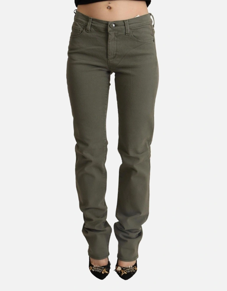 Low Waist Skinny Jeans with Zip Closure Women - Gray Jeans