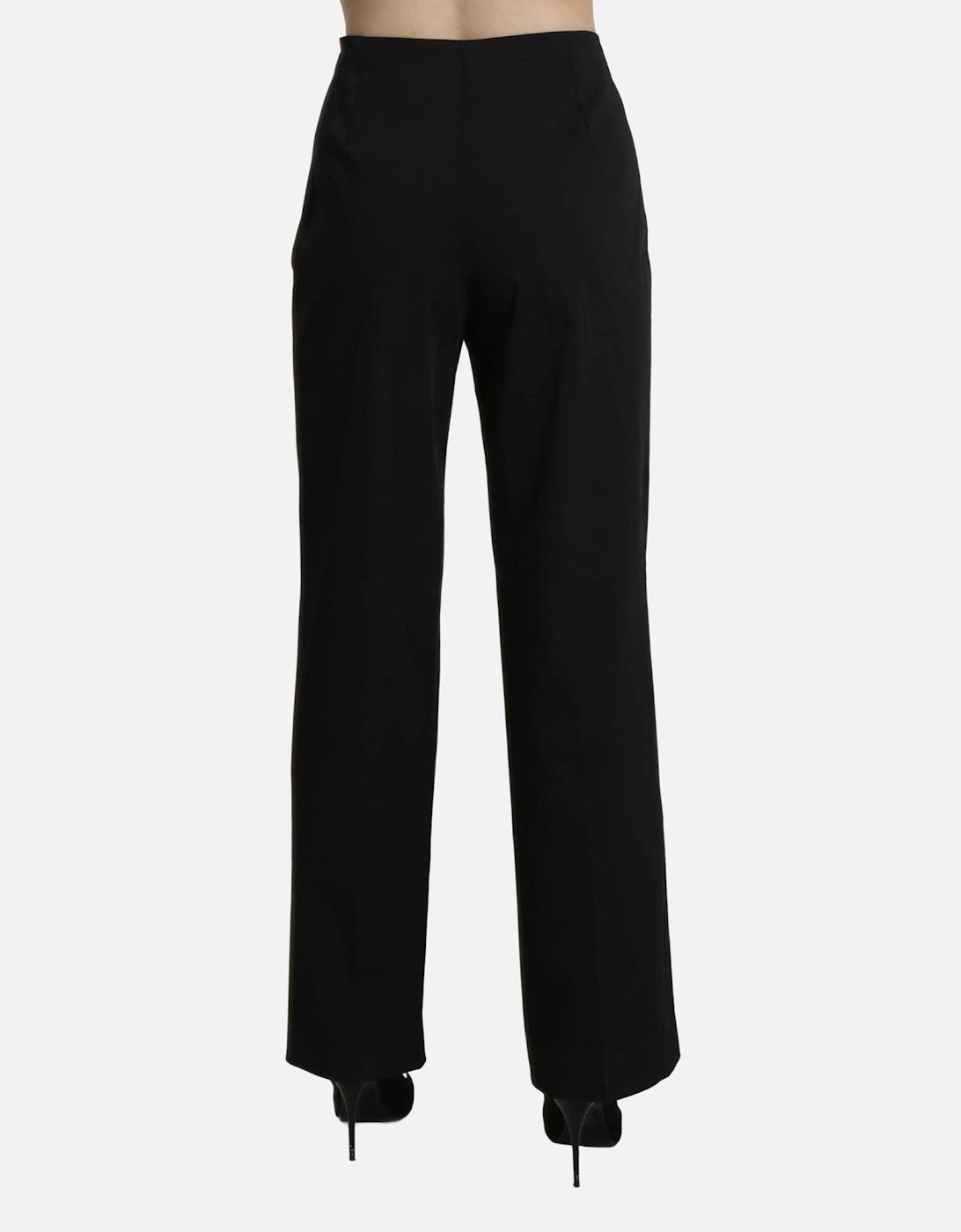 High Waist Straight Cotton Pants Women - Black Jeans