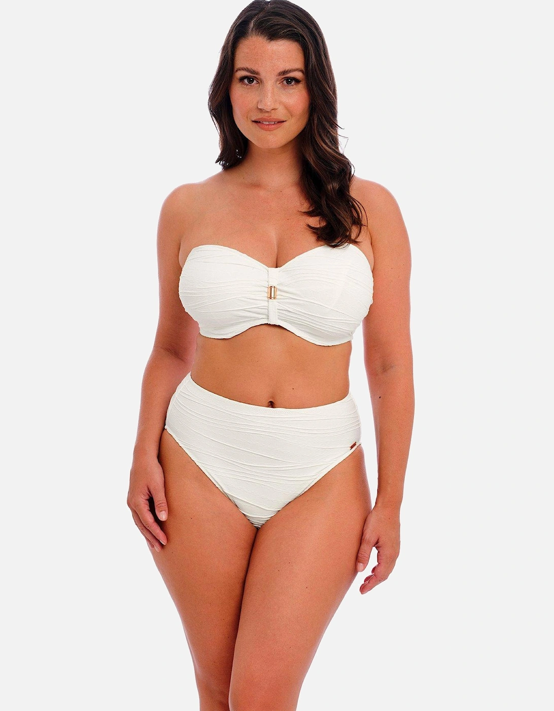 Beach Waves Underwired Bandeau Bikini Top - White, 2 of 1