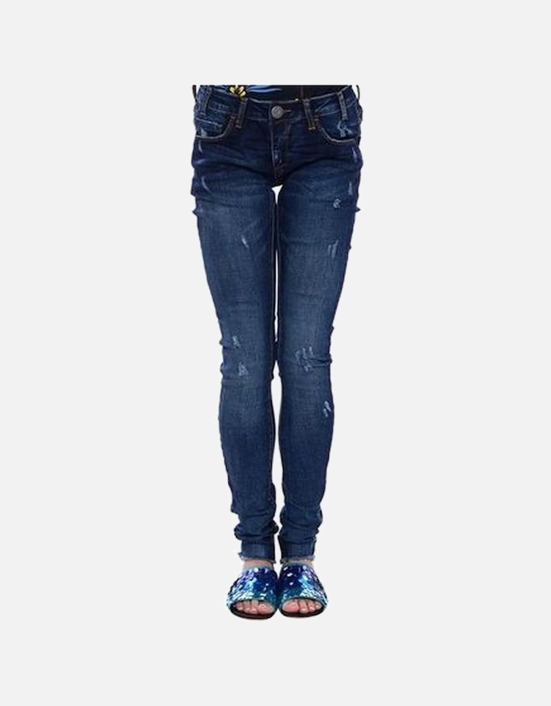 Organic Cotton Skinny Jeans with Distressed Details Women - Blue Jeans, 5 of 4