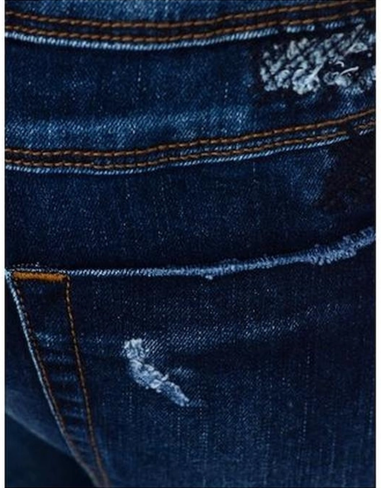 Organic Cotton Skinny Jeans with Distressed Details Women - Blue Jeans