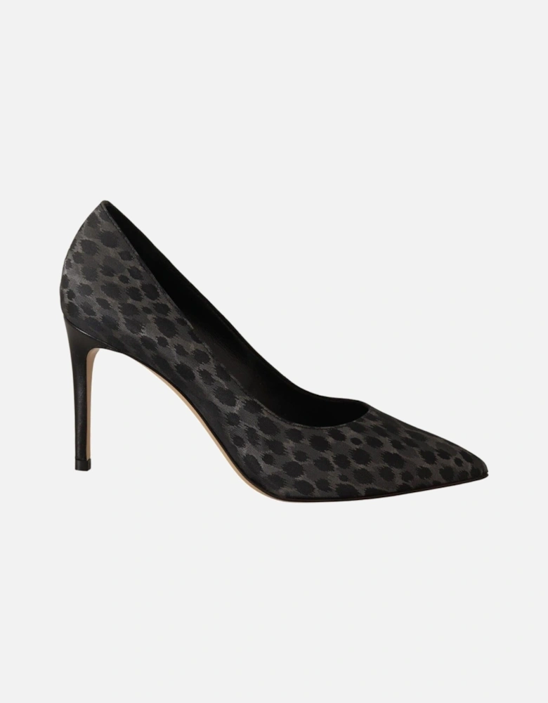 Leopard Print Heels Pumps Pointed Toe Women - Black