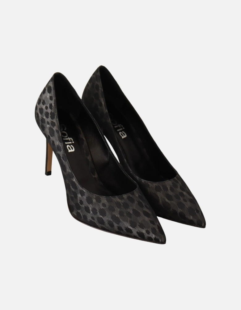 Leopard Print Heels Pumps Pointed Toe Women - Black