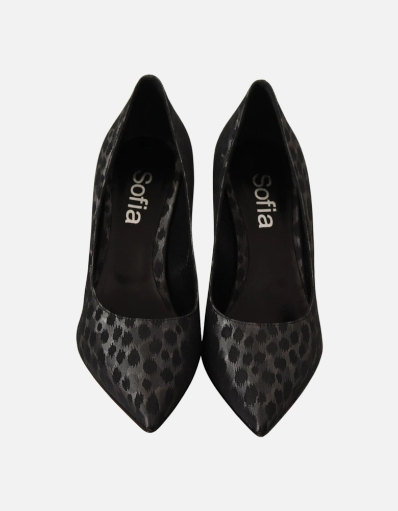 Leopard Print Heels Pumps Pointed Toe Women - Black