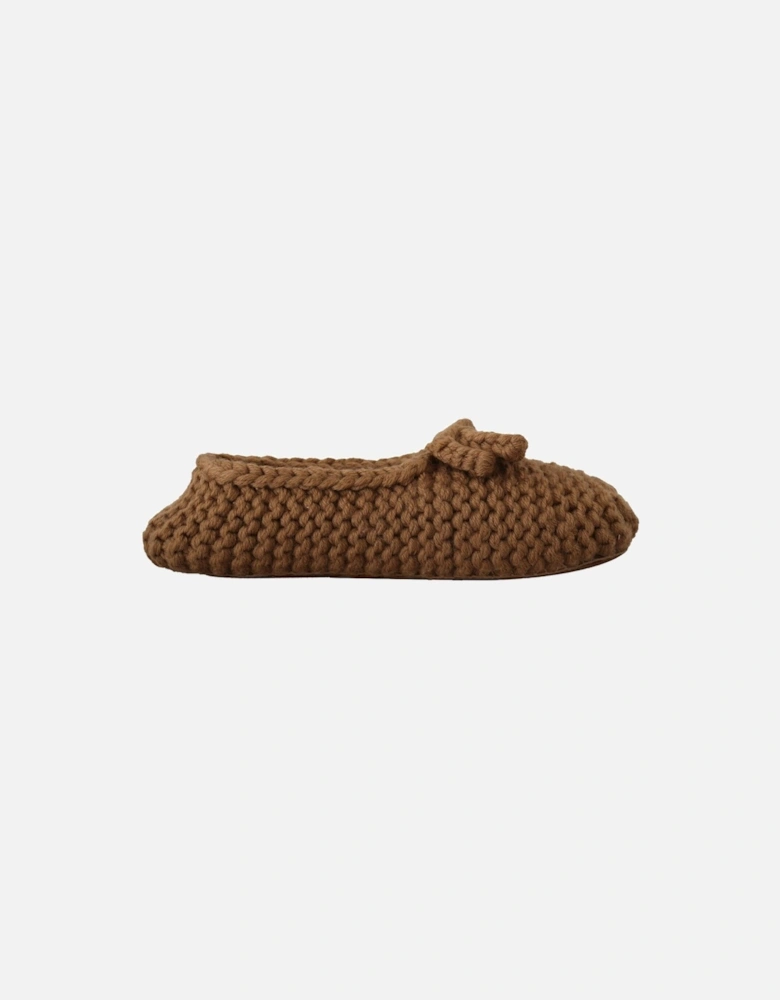 Knitted Slippers Brown Casual Women Flats