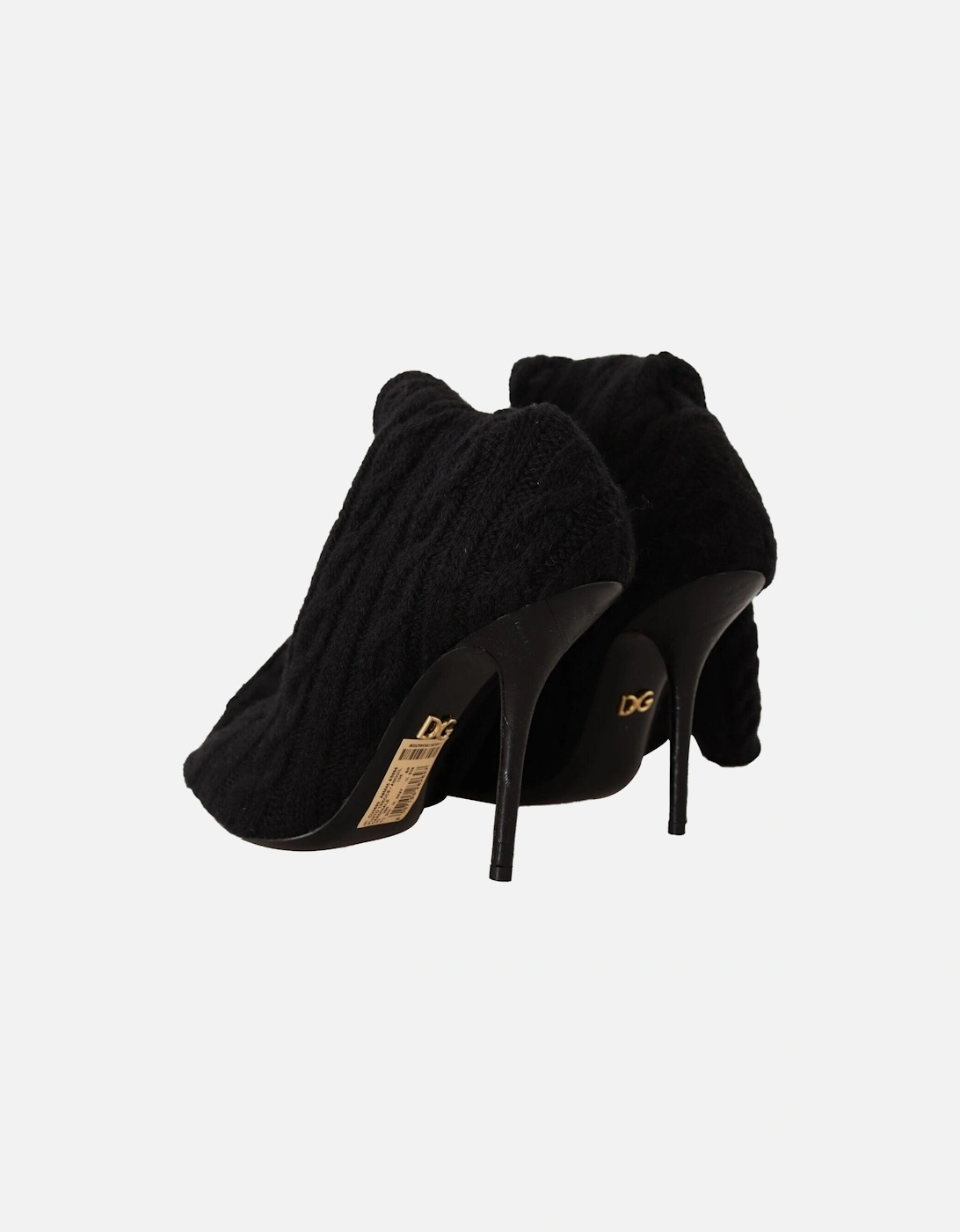 Dolce Gabbana Cable Knit Boots KneeHigh Stilettos Women - Black