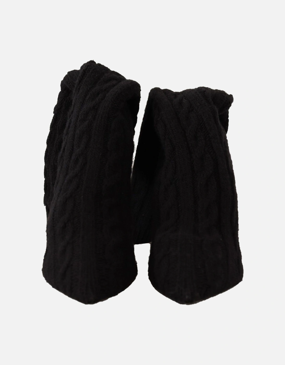 Dolce Gabbana Cable Knit Boots KneeHigh Stilettos Women - Black