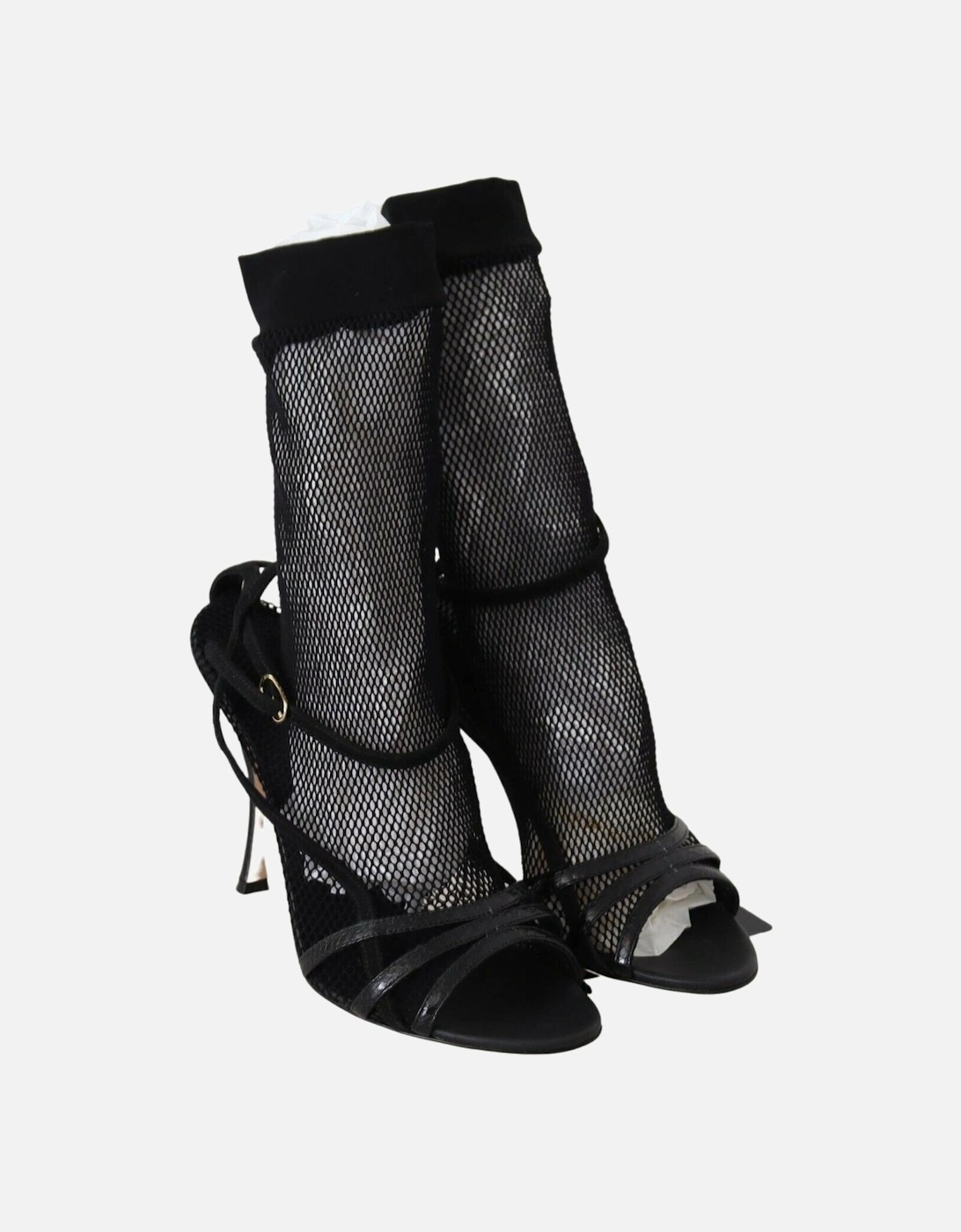 Mesh Leather Sandals LA8942 Women - Black Boots