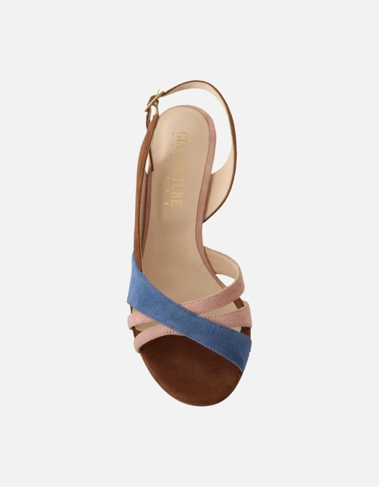 Suede Slingback Heels Sandals with Leather Sole Women - Multicolor