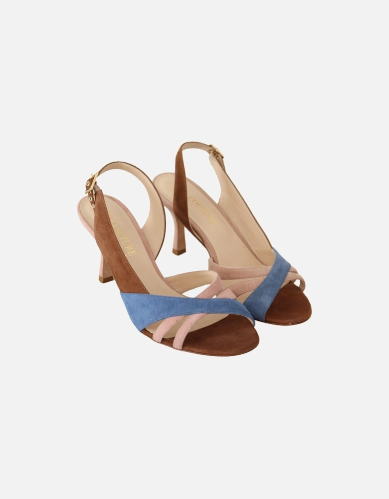 Suede Slingback Heels Sandals with Leather Sole Women - Multicolor