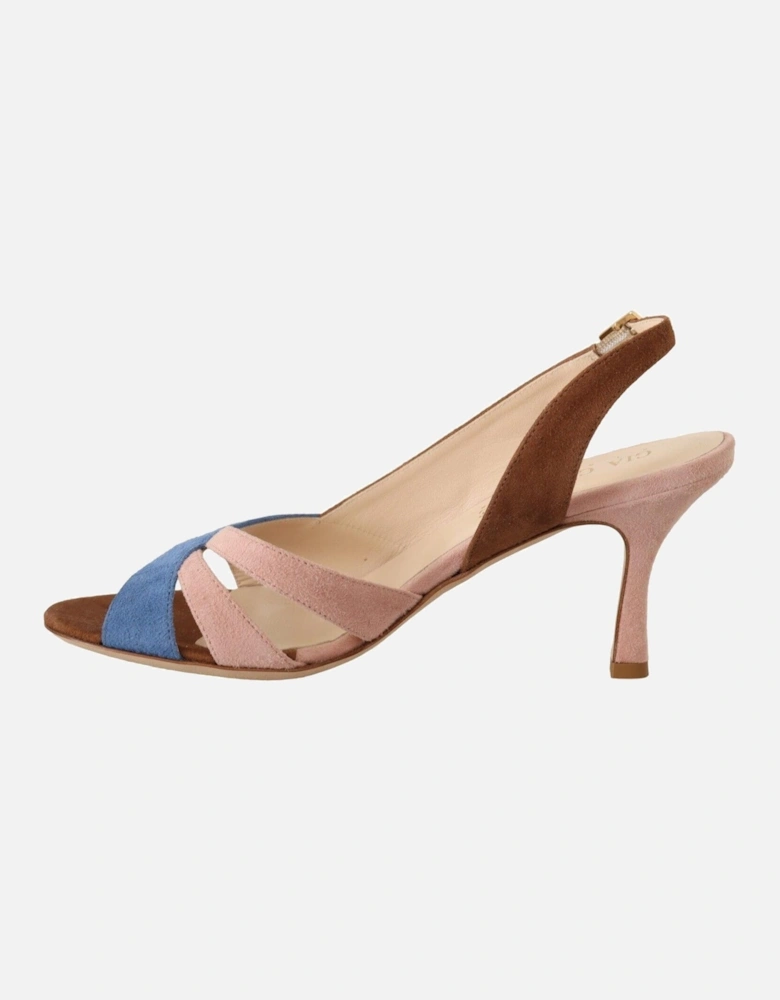 Suede Slingback Heels Sandals with Leather Sole Women - Multicolor