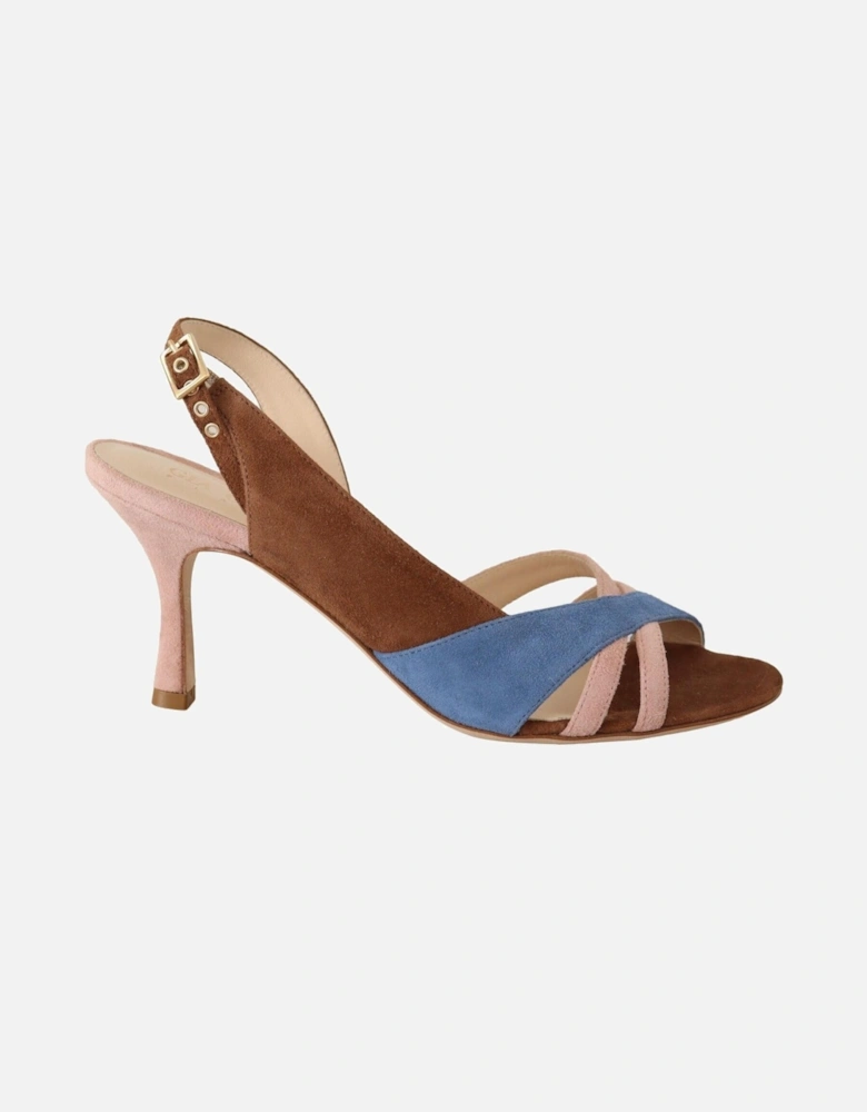 Suede Slingback Heels Sandals with Leather Sole Women - Multicolor