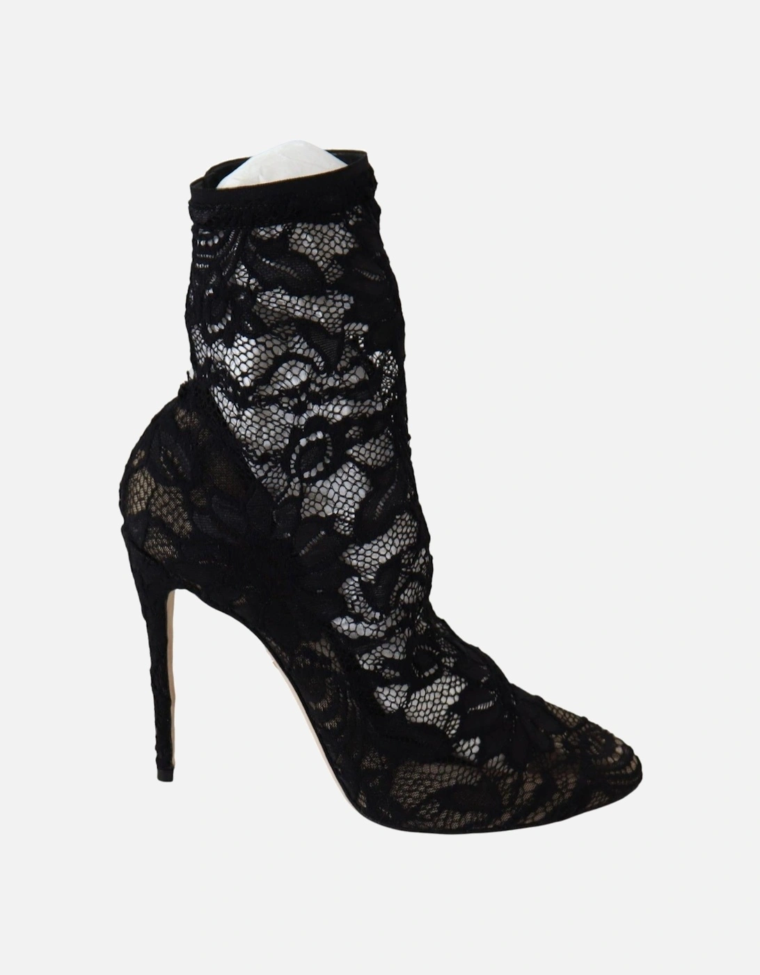 Lace Booties Black Lace High Heels Women, 7 of 6