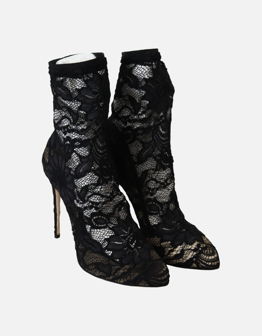 Lace Booties Black Lace High Heels Women